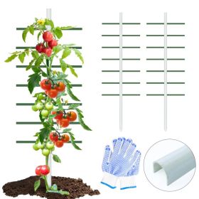 2PC 5ft*1.64ft White U-Shaped Tube Trellis Garden Arch For Climbing Plants, Mesh Plant Support Stand For Clematis, Roses, Cucumbers And Cowpeas