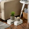 Contemporary Metallic Cement Flower Pot Set of 2 - Stylish Home Decor