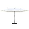 15ft Patio Umbrella with Base, Rectangular, Double-Canopy, UV-Blocking, Easy Crank, Beige