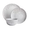 -Ellie Gray Stoneware 12-Piece Dinnerware Set