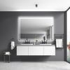 84 x 48 Inch LED Bathroom Mirror with Front and Backlight, Wall Mounted Vanity Mirror with Aluminum Frame, Anti-Fog, Memory, 3 Colors