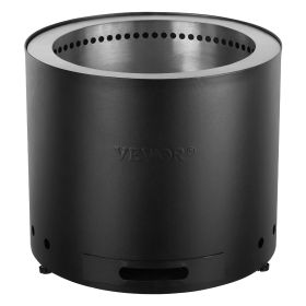 VEVOR Smokeless Fire Pit Stove Bonfire, H: 12.6 in x Dia: 15 in ,Wood Burning Fireplaces with Removable Ash Pan