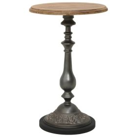 End Table Brown Solid fir wood and steel Small Simplistic