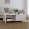 Coffee Table White Solid Pine Wood, MDF Medium Coffee Table