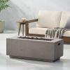 40" Outdoor 40,000 BTU Rectangular MgO Concrete Propane Fire Pit, Dark Grey (Tank Cover not Included)