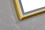 84 x 48 Inch LED Bathroom Mirror with Aluminum Frame, Wall Mounted Vanity Mirror, Anti-Fog, Memory, 3 Colors, Stepless Dimmable