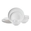 Emelie 12-Piece Stoneware Dinnerware Set White