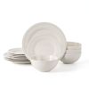 Darby 12-Piece Stoneware Dinnerware Set White