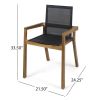 7 Pieces Acacia Wood Outdoor Dining Set s,Modern 6 Chairs 1 Large Table, Dining Furniture Set for Lawn, Backyard, Garden Deck,Poolside,Teak