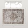 5x7 Area Rug, Vintage Machine Washable Rug, Non-Slip Floor Carpet for Living Room, Bedroom, Dining Room, Tan