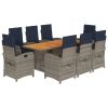 Dining Set Beige PE Rattan Large Foldable Garden Dining Set