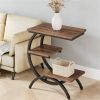C-shaped end table, coffee table, three-layer side table, three-layer storage, suitable for small spaces