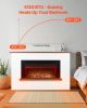 VEVOR 65.5 inch Freestanding Fireplaces, 1500W 5120BTU Fake Electric Fireplace Stove Heater with Mantel, Overheating Protection, Adjustable Flames