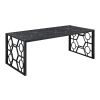 Modern 3-piece Occasional Table Set Black Cocktail Table End Tables Marble-Print Tempered Glass Top