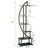 6th Floor Half Moon Ironwood Suitable For Garden Balcony Patio Lawn Home Decoration Plant Stand Flower Pot Stand Iron Flower Stand Black