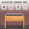 Wooden Raised Garden Plant Stand Outdoor Tall Flower Bed Box with Hooks, 48" x 24" x 32", Nature Wood