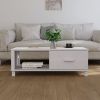 Coffee Table White Solid Pine Wood, MDF Medium Coffee Table