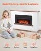 VEVOR 65.5 inch Freestanding Fireplaces, 1500W 5120BTU Fake Electric Fireplace Stove Heater with Mantel, Overheating Protection, Adjustable Flames