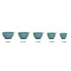 Set of 5 Plastic Mixing Bowls in Aqua Sky with Rubber Bottom