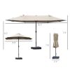 15ft Patio Umbrella with Base, Rectangular, Double-Canopy, UV-Blocking, Easy Crank, Coffee