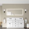 72 x 28 Inch LED Bathroom Mirror with Front and Backlight, Wall Mounted Vanity Mirror with Aluminum Frame, Anti-Fog, Memory, 3 Colors