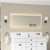 72 x 28 Inch LED Bathroom Mirror with Front and Backlight, Wall Mounted Vanity Mirror with Aluminum Frame, Anti-Fog, Memory, 3 Colors