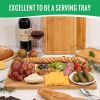 Hiware Extra Large Bamboo Cutting Board for Kitchen, Heavy Duty Wood Cutting Board with Juice Groove, 100% Organic Bamboo, Pre Oiled, 18" x 12"
